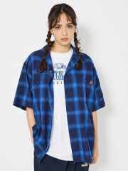 アバハウス
【UNIVERSALOVERALL / ユニバーサルオーバーオール】OPEN COLLAR SHIRT/半端袖オープンカラーシャツ