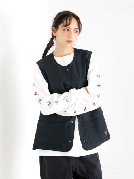 【TAION/タイオン】NON DOWN MILITARY REVERSIBLE CREW NECK VEST /ノンダウンミリタリーリバーシブルベスト/ R004NDML-1