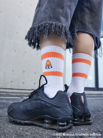 【Parappa The Rapper×LAROUTE】パラッパ ラッパー / ワンポイント刺繍ソックス / ラインソックス / パラッパ / PJベリー【WEB限定】