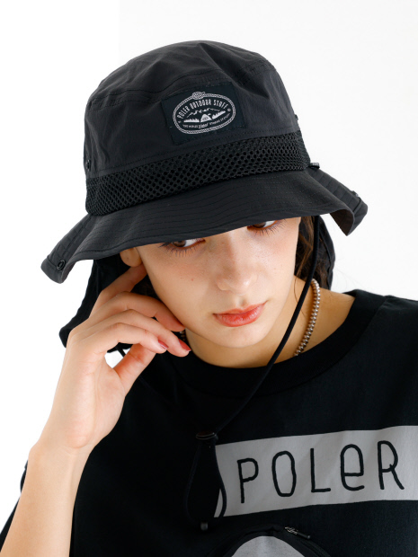 【POLeR/ポーラー】2WAY SUNGUARD HAT/サンガード付バケットハット/ユニセックス【予約】