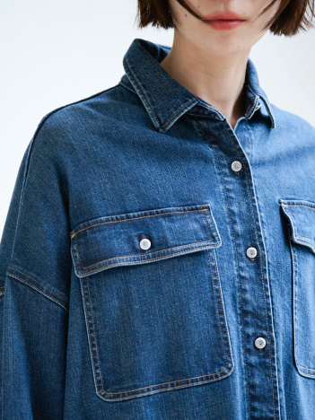 【美品】Healthy Denim ヘルシーデニム オーバーサイズ デニムシャツ Healthy denim / ヘルシーデニム】Almond / デニムシャツ