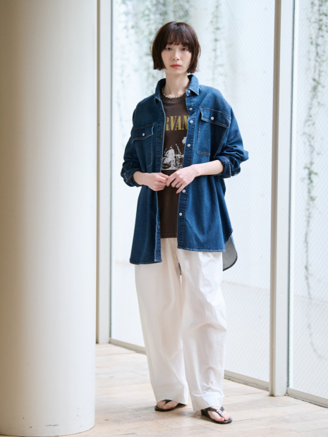 【Healthy denim / ヘルシーデニム】Almond / デニムシャツ / オーバーサイズ【WEB限定】【予約】