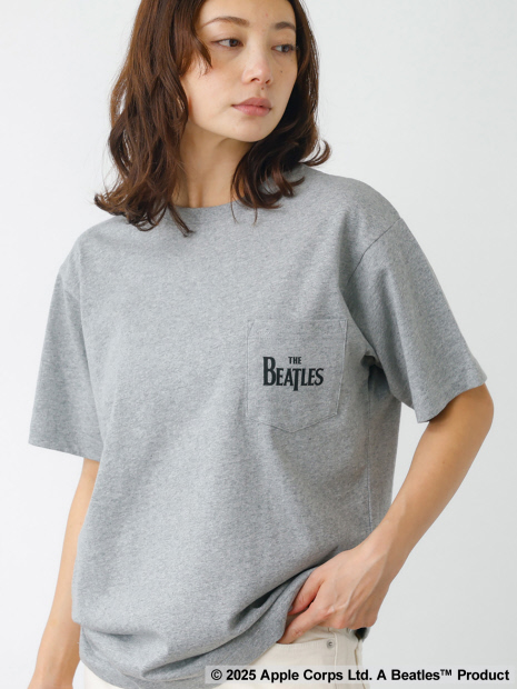 【JOHNBULL/ジョンブル】The Beatles ワンポイントロゴTシャツ / ビートルズ / 半袖 / 無地 ポケットTシャツ【WEB限定】