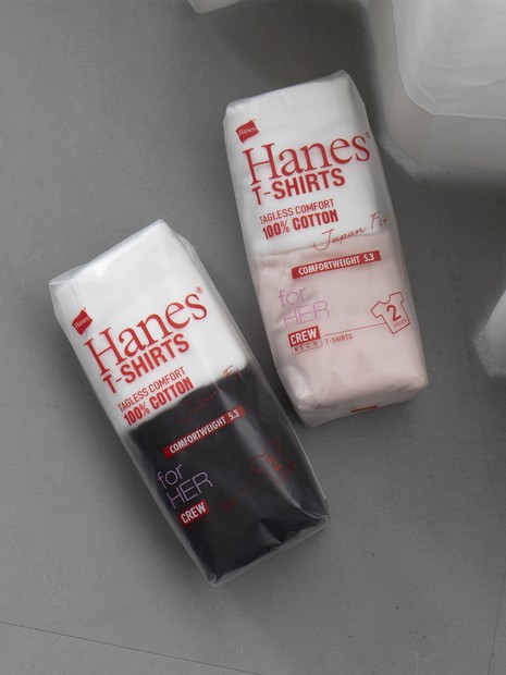【Hanes / ヘインズ】クルーネックTシャツ/ジャパンフィット/コットン100【2枚組】【WEB限定】