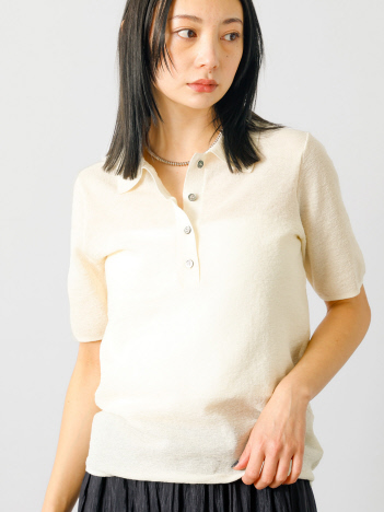 SELECT BY ABAHOUSE (Ladie's) - 【MICA&DEAL/マイカアンドディール】sheer knit polo shirt　シアーニットポロシャツ　半袖/ニット/シアー/ポロシャツ【WEB限定】【予約】