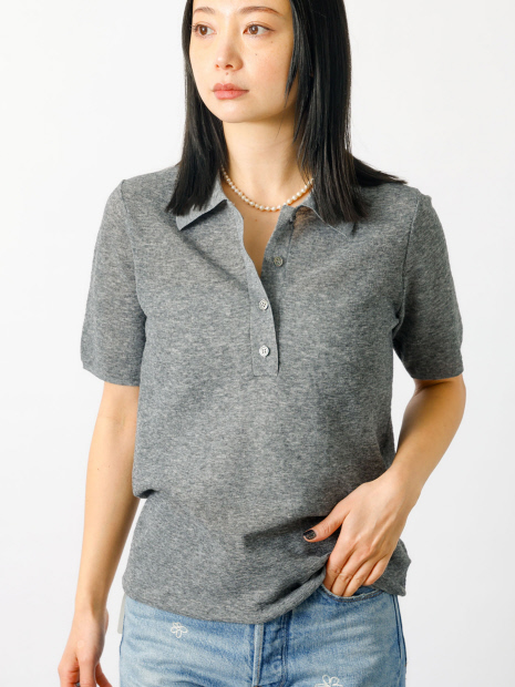 【MICA&DEAL/マイカアンドディール】sheer knit polo shirt　シアーニットポロシャツ　半袖/ニット/シアー/ポロシャツ【WEB限定】【予約】