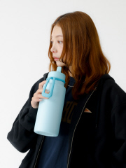 【b.box/ビーボックス】フリップトップボトル 1L(ステンレス製水筒)/Insulated Flip Top Bottle 1L/ドリンクボトル/水筒/ストロー式/ギフト/子供【WEB限定】