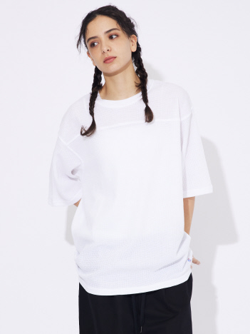 【JEMORGAN LONG JOHNS/ジェーイーモーガンロングジョーンズ】ワッフル切り替えセットイン5分袖クルーTシャツ JF062-22S/クルーT/ワッフル/5分袖【WEB限定】