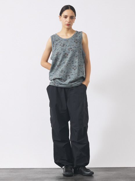 【JEMORGAN LONG JOHNS/ジェーイーモーガンロングジョーンズ】オーバーダイ ワッフル総柄プリントタンクトップJE786-22S/オーバーダイ/柄/デザイン/ワッフル【WEB限定】