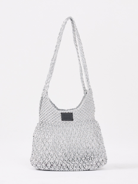 【Swaraj/スワラージ】手編みのメタリックマクラメバッグ / ハンドバッグ / ハンドメイドOVAL TOTE【WEB限定】