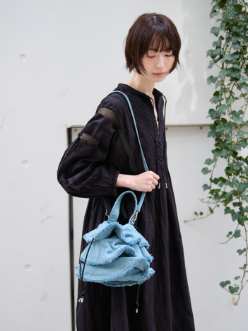 【Ampersand / アンパサンド】Denim  frilr bag　ME-24006/デニムフリルバッグ/デニム/フリル【WEB限定】