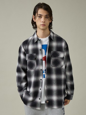 【Dickies / ディッキーズ】オーバーサイズ ネルオンブレチェック ワークシャツ