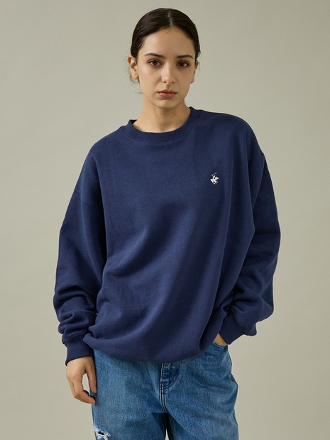 【BEVERLY HILLS POLO CLUB / ビバリーヒルズポロクラブ】ワンポイント クルー裏毛スウェット