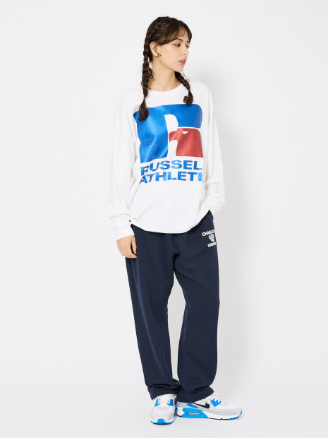 【JACKSON MATISSE（ジャクソンマティス） × RUSSELL ATHLETIC（ラッセルアスレティック）】両面プリント ラメプリント ロングTシャツ ユニセックス【予約】