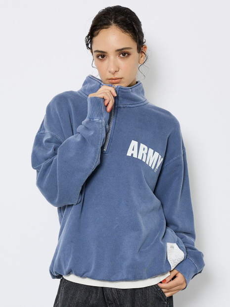 【JOHNBULL/ジョンブル】ARMY スウェットハーフジップ /プルオーバー 裏毛 /ユニセックス【予約】
