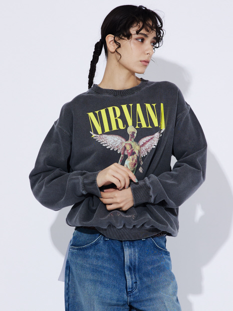 【GOOD ROCK SPEED/グッドロックスピード】NIRVANA "In Utero"/ エンジェルプリント /クルーネックスウェット /ヴィンテージ加工 /ユニセックス【予約】