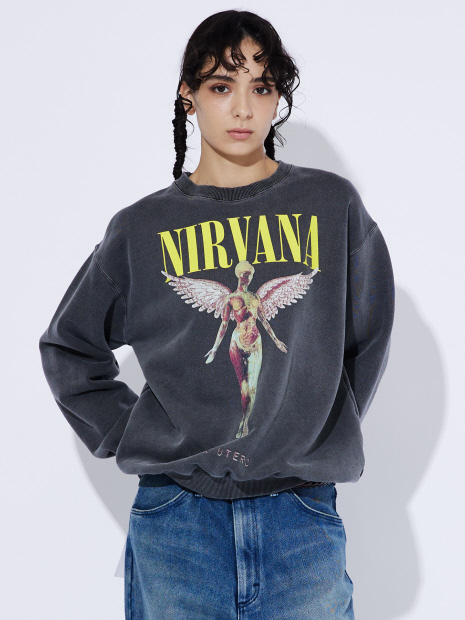 【GOOD ROCK SPEED/グッドロックスピード】NIRVANA "In Utero"/ エンジェルプリント /クルーネックスウェット /ヴィンテージ加工 /ユニセックス【予約】