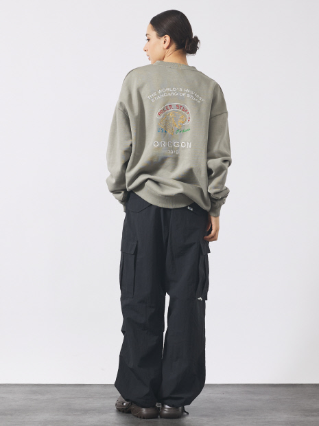 【POLER/ポーラー】EMB PIGMENT DYE CREW/ピグメント加工./ユニセックス【予約】