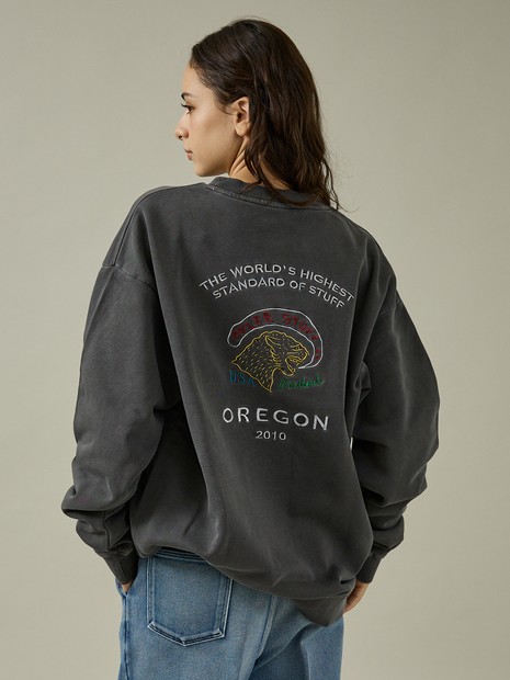 【POLER/ポーラー】EMB PIGMENT DYE CREW/ピグメント加工./ユニセックス