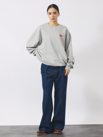 【POLER / ポーラー】HEART LOGO EMBROIDERY CREW/ハートロゴ刺繍 クルーネックスウェット/ユニセックス【予約】