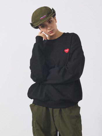 ABAHOUSE - 【POLER / ポーラー】HEART LOGO EMBROIDERY CREW/ハートロゴ刺繍 クルーネックスウェット/ユニセックス【予約】
