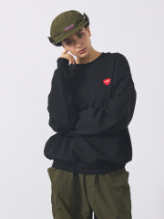 ABAHOUSE - 【POLER / ポーラー】HEART LOGO EMBROIDERY CREW/ハートロゴ刺繍 クルーネックスウェット/ユニセックス【予約】