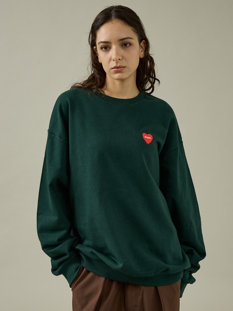 POLER / ポーラー】HEART LOGO EMBROIDERY CREW/ハートロゴ刺繍 クルー