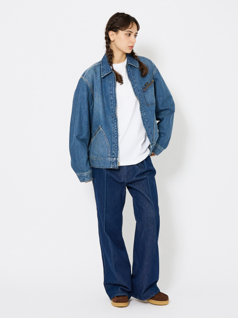 【Lee/リー 】DENIM ZIP UP BLOUSON/オーバーサイズ デニムジップアップブルゾン/91-B/ユニセックス【予約】