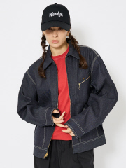 【Lee/リー 】DENIM ZIP UP BLOUSON/オーバーサイズ デニムジップアップブルゾン/91-B/ユニセックス