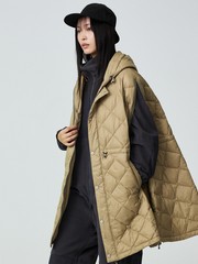 TAION / タイオン】ポンチョ型ダウン/ケープ/ダウン/フード付き/収納