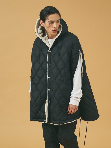 WEB限定】TAION MILITARY RIVERSIBLE DOWN CAPE【UNISEX】リバーシブル