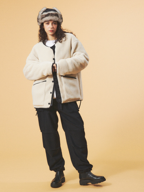 【WEB限定】TAION MILITARY RIVERSIBLE【UNISEX】ミリタリー リバーシブル クルーネック ダウンジャケット / TAION-R104BML-1【予約】