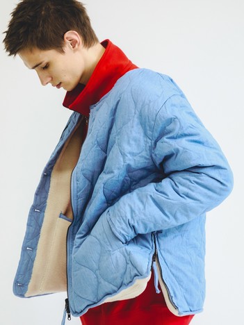 【WEB限定】TAION MILITARY RIVERSIBLE【UNISEX】ミリタリー リバーシブル クルーネック ダウンジャケット / TAION-R104BML-1