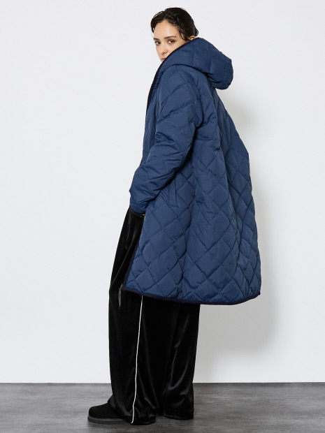 【TAION / タイオン】シティ リバーシブル パイピングフード ダウン×ボア コート/ボア/2WAY/ユニセックス【WEB限定】【予約】