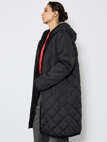 【TAION / タイオン】シティ リバーシブル パイピングフード ダウン×ボア コート/ボア/2WAY/ユニセックス【WEB限定】【予約】