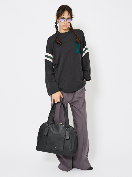 【YArKA/ヤーカ】real leather emboss handle tote bag / 凹凸ハンドルトートバッグ / Y2409ARB55【予約】