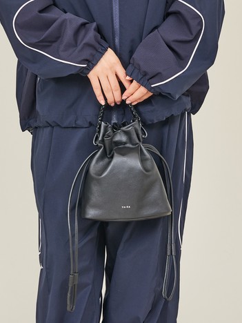 【YArKA/ヤーカ】flat braided handle drawstring shoulder bag [bdbd6] / フラット編ハンドル巾着バッグ/ Y2508ARB75