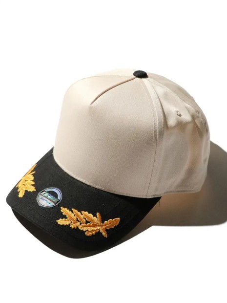 【KBETHOS / ケーベトス】GOLD LEAF EMBROIDERY 5PANEL SNAPBACK CAP / ゴールドリーフ刺繍 5パネル スナップバックキャップ