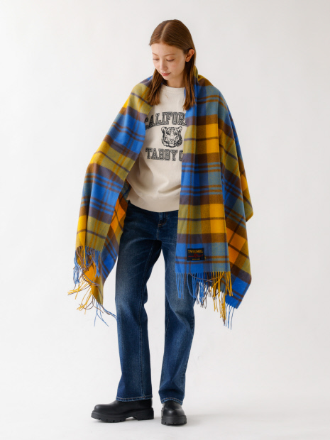 【TWEEDMILL/ツイードミル】大判チェック柄ストール/ユニセックス/Large Stole 70-190【予約】