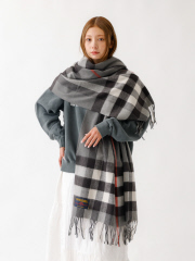 【TWEEDMILL/ツイードミル】大判チェック柄ストール/ユニセックス/Large Stole 70-190