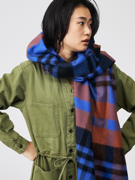 TWEEDMILL/ツイードミル】大判チェック柄ストール/ユニセックス/Large
