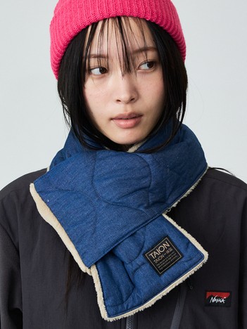 【TAION / タイオン】ミリタリー リバーシブル ダウンマフラー/デニム/リバーシブル/防寒/ユニセックス【WEB限定】
