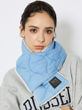 【TAION / タイオン】ミリタリー リバーシブル ダウンマフラー/デニム/リバーシブル/防寒/ユニセックス【WEB限定】