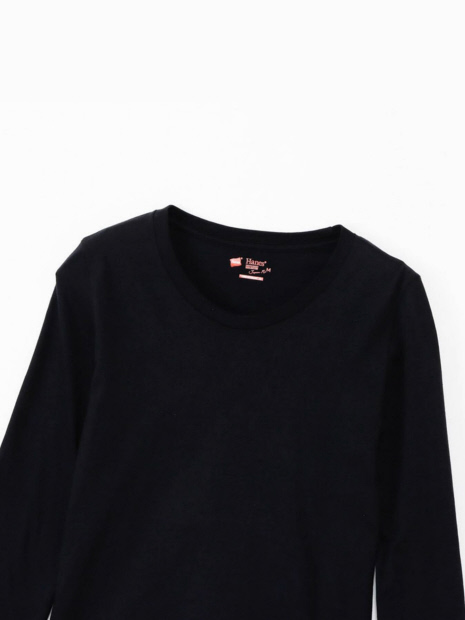 【HANES/ヘインズ】【2枚組】クルーネックロングスリーブTシャツ 5.3oz 25FW Japan Fit for HER ヘインズ(HW5440) 【WEB限定】