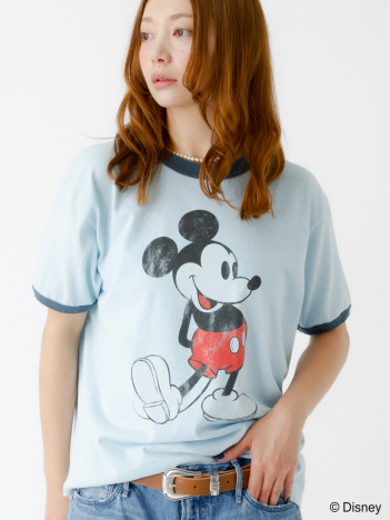 SELECT BY ABAHOUSE (Ladie's) - 【JOHNBULL/ジョンブル】MICKEY MOUSE / ミッキーマウス /  プリントTシャツ / リンガーTシャツ / 半袖【WEB限定】【予約】