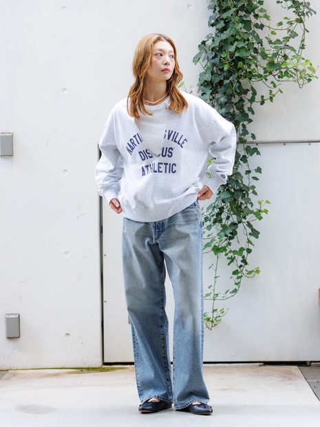 【DISCUS/ディスカス】裏毛スキッパーUネックスウェット/トップス/スウェット/スキッパー/Y2K【WEB限定】