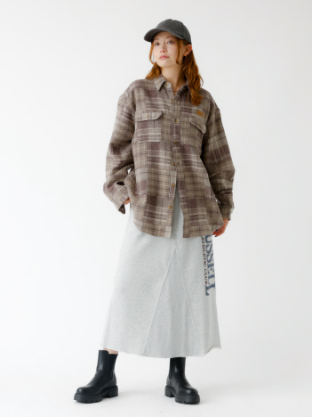 【PARROTT CANVAS/パロットキャンバス】 CPO SHIRT/パッチワークチェックシャツ/PC25212014/チェック柄/パッチワーク/シャツ/オーバー【WEB限定】【予約】