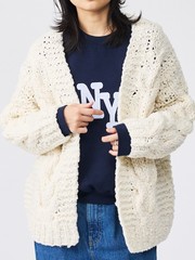 IRONING / アイロニング】ケーブルニットカーディガン/cable rough cd