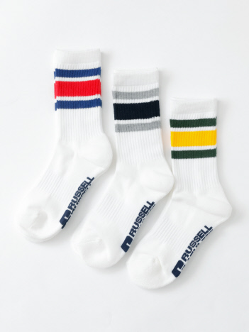 SELECT BY ABAHOUSE (Ladie's) - 【RUSSELL ATHLETIC/ラッセル アスレチック】靴下/3点セット/RAW-1042/Wmns Crew/ギフト/ユニセックス【WEB限定】【予約】