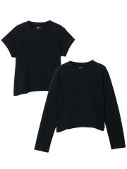 【HANES/ヘインズ】2P クルーネックショートスリーブ・ロングスリーブTシャツ by THE DODO JEAN 25FW ヘインズ(HW1-C701)【WEB限定】